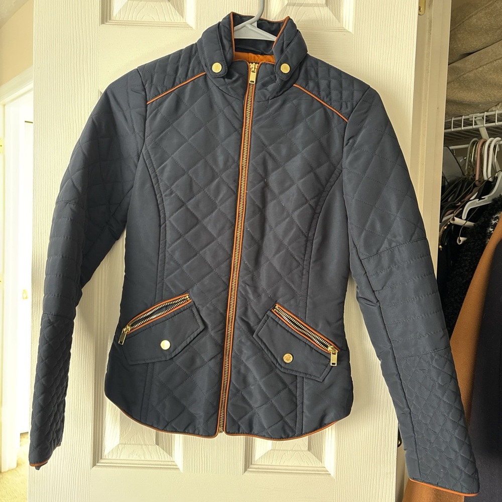 Navy Quilted Women's Jacket